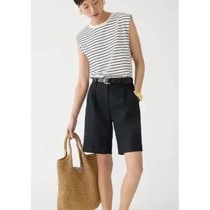 EUC J. Crew Structured Muscle T-shirt in Stripe Mariner Cotton L BY400